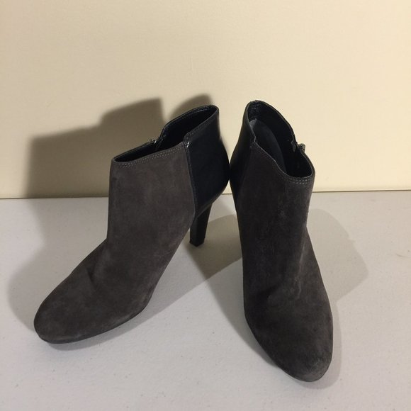 Franco Sarto Ladies Heeled Booties Size 7.5 M Boots Black Grey - Picture 9 of 16